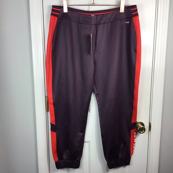 Sweaty Betty Women's Size XL Purple & Red Fashion Cuffed 7/8 Trousers Sweatpants - Picture 1 of 6